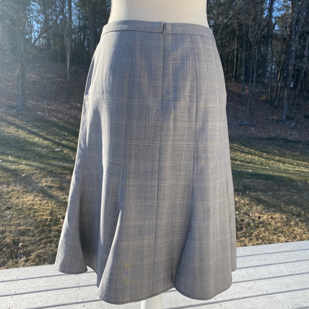 Ann Taylor Loft Gray Windowpane Pattern Skirt Siz… - image 3